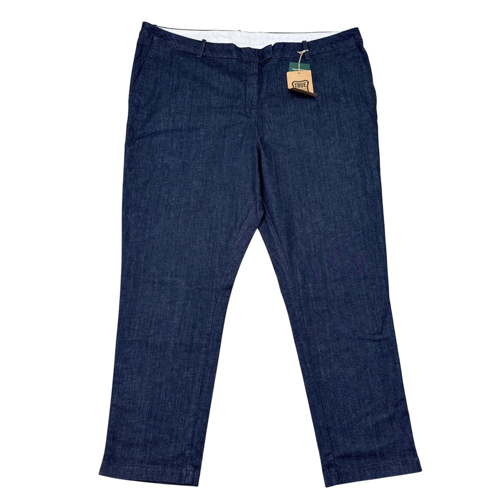 LL Bean Pants Womens Plus Size 22W Blue True Shape Denim Straight Leg NEW